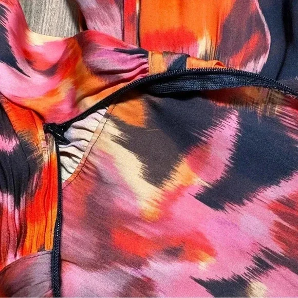 Tart Glenna Poly Satin Dress, Bromeliad Ikat, Size M - Picture 11 of 14